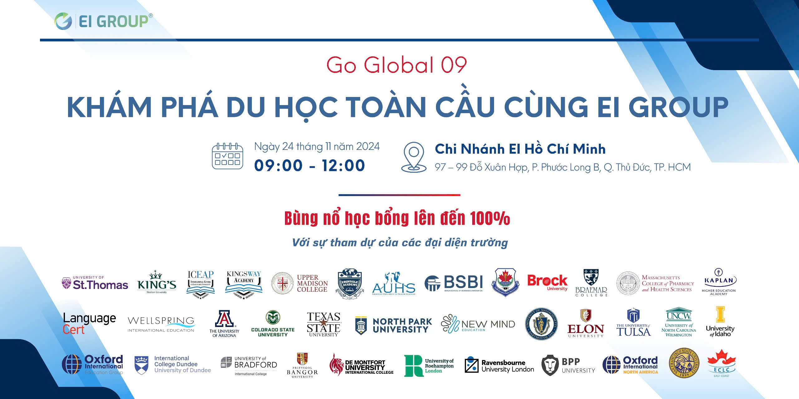 Go Global 09: Khám phá du học toàn cầu cùng EI GROUP – Cơ hội nhận học bổng đến 100%